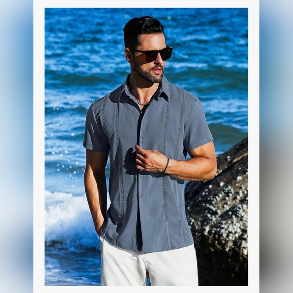 LETSEE Men's Cuban Guayabera Shirt #905 - Picture 8 of 13